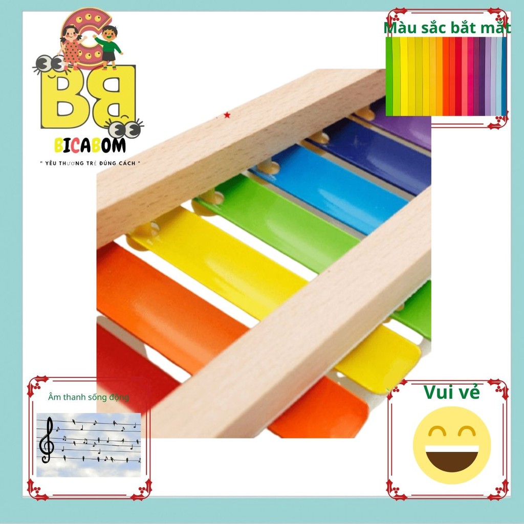 Đồ chơi giáo dục sớm cho bé đàn xylophone 8 thanh Bicabom Bc17