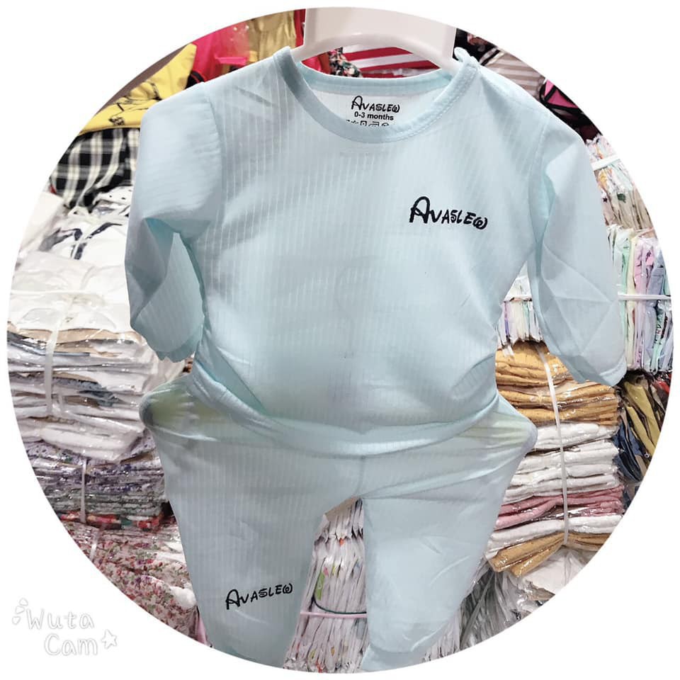 Bộ dài tay tăm avalew (siêu đẹp) đô tay dài cotton tăm gân sơ sinh Baby kidshop