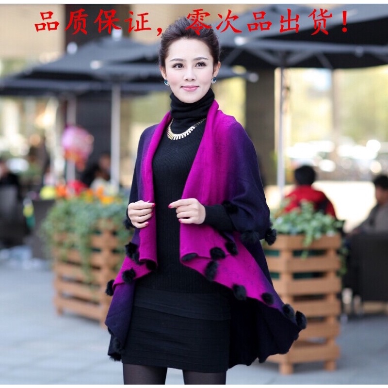 Khăn Áo Choàng Len , Áo Len quả bông phong cách hàn quốc