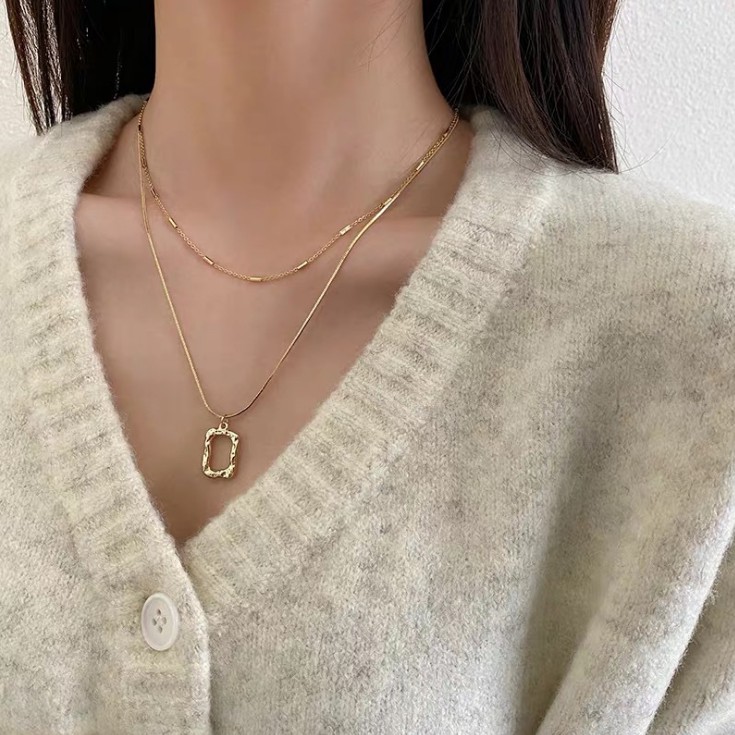 Vòng cổ mặt dây chuyền hai mảnh có thể tháo rời thời trang / Dây Chuyền