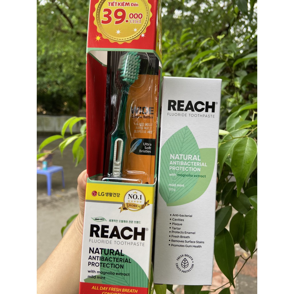 KEM ĐÁNH RĂNG REACH FLOURIDE HÀN QUỐC 120G tặng bàn chải