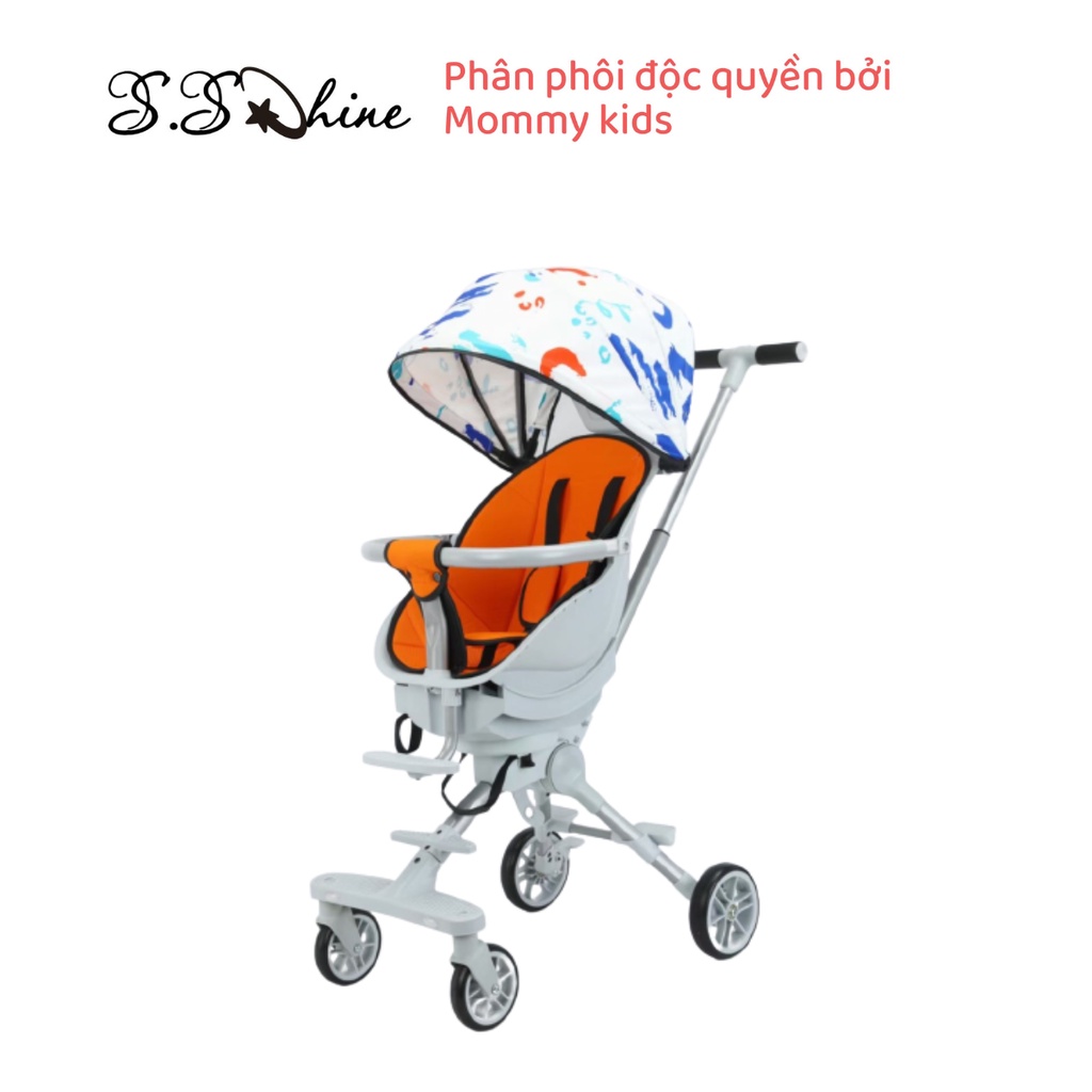 Xe đẩy gấp gọn cho em bé S.SHINE MX8 - Nhiều tư thế, chế độ giảm sốc, gấp gọn xoay 360 độ
