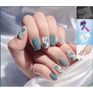 Set 24 móng tay giả họa tiết 3D độc đáo sale nghỉ tết