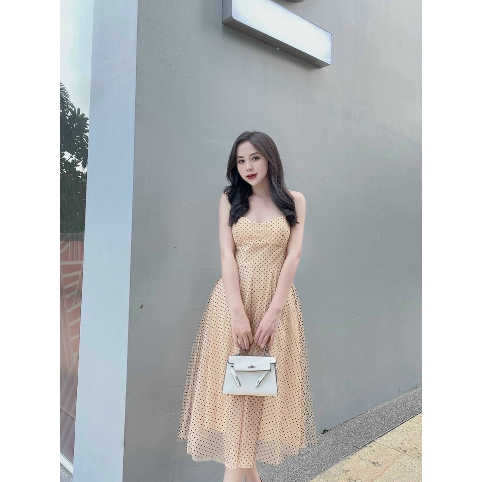 Đầm Váy 2 Dây Nữ Chấm Bi( CÓ SẴN MÚT NGỰC) Thiết Kế Dáng Xòe Chít Eo Nhẹ Nhàng Nữ Tính Cho Nàng Đi Dạo Phố,đi Tiệc Mp57