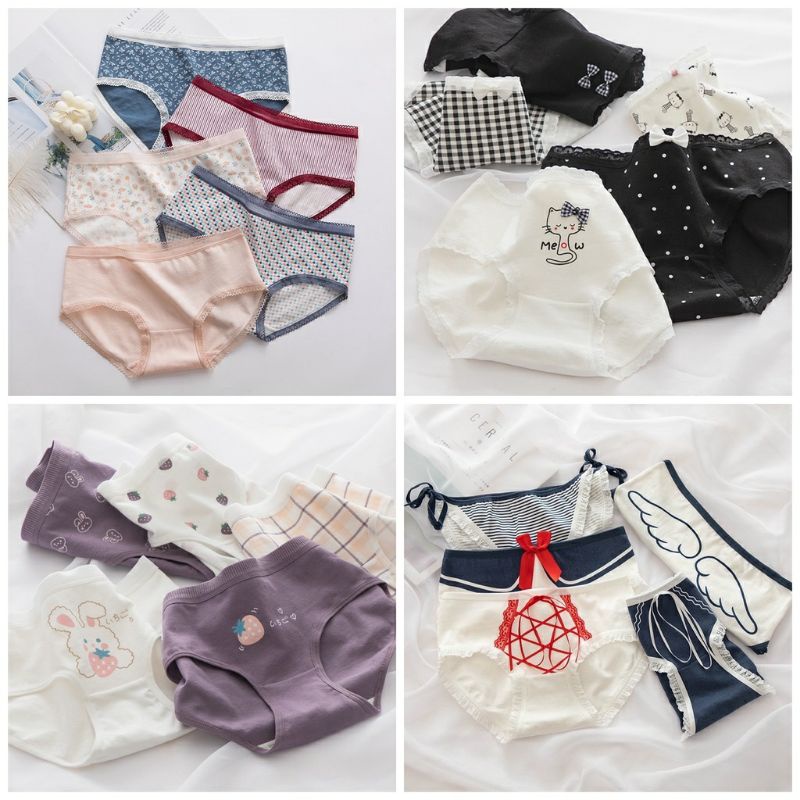  SET 4 Quần Lót Nữ Cotton Nâng Mông Thông Hơi Hoạ Tiết Dễ Thương BIKI CB1 | BigBuy360 - bigbuy360.vn
