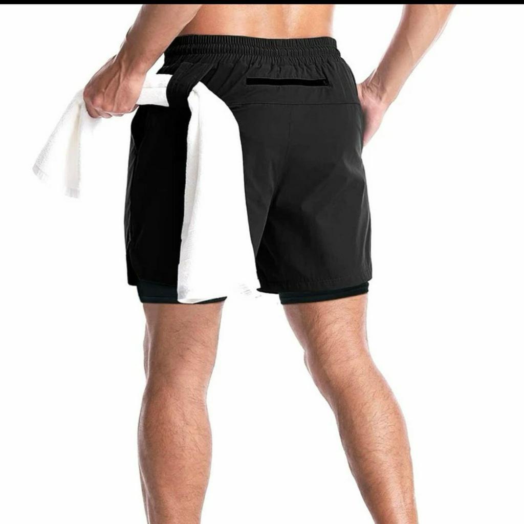 Quần short thể thao nam 2 lớp xịn xò TXstar thun co giãn thoải mái có túi đựng tiện lợi