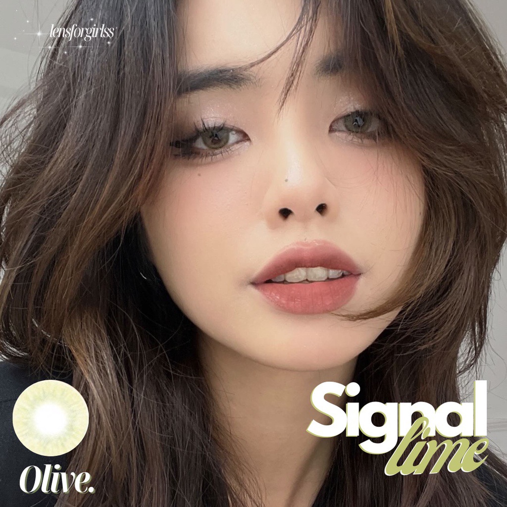 Kính áp tròng rêu ánh vàng SIGNAL LIME - Made in Korea | HSD 3-6 tháng | Lens cận