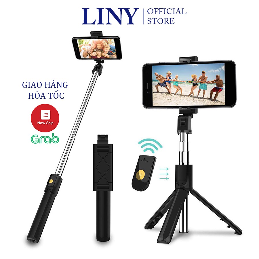 Gậy Chụp Hình Tự Sướng Kiêm Tripod 3 Chân K07 Kèm Nút Bluetooth Chính Hãng