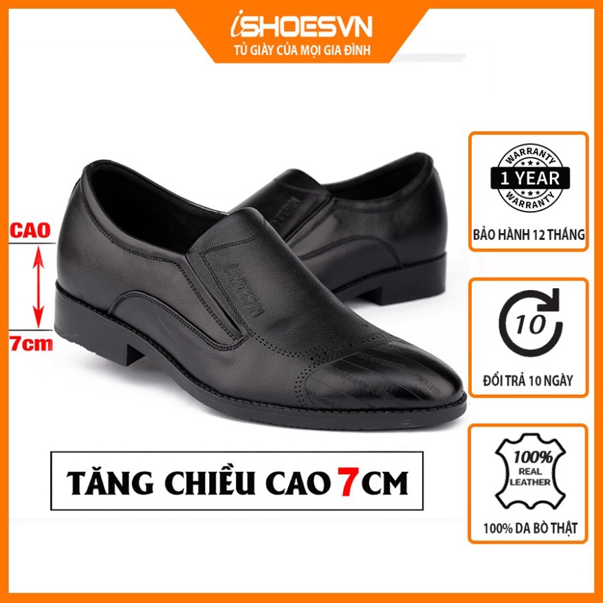 ISHO10PT (Giảm 10%) Giày tây nam tăng chiều cao, giày tây tăng chiều cao 7cm ISHOESVN IS304