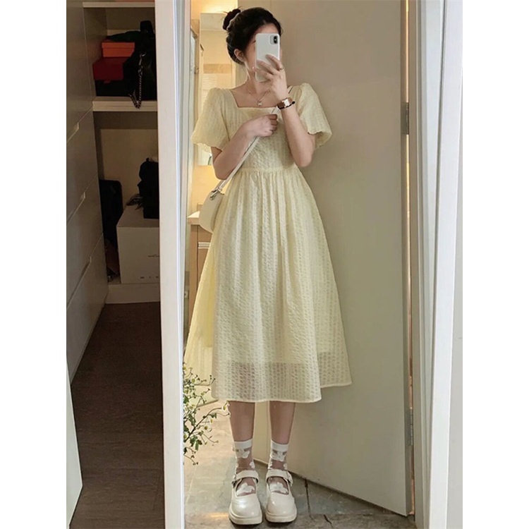 Đầm Midi Công Chúa Mùa Hè Eo Nhẹ Dịu Dàng Ngọt Ngào Cho Nữ