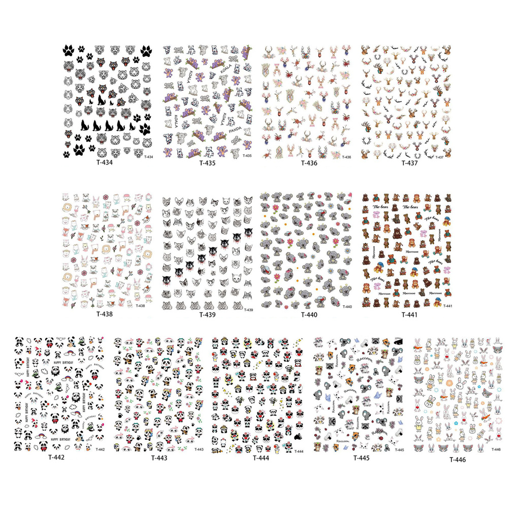 [Hàng mới về] Nhãn dán trang trí móng tay hình gấu 3D DIY dễ thương