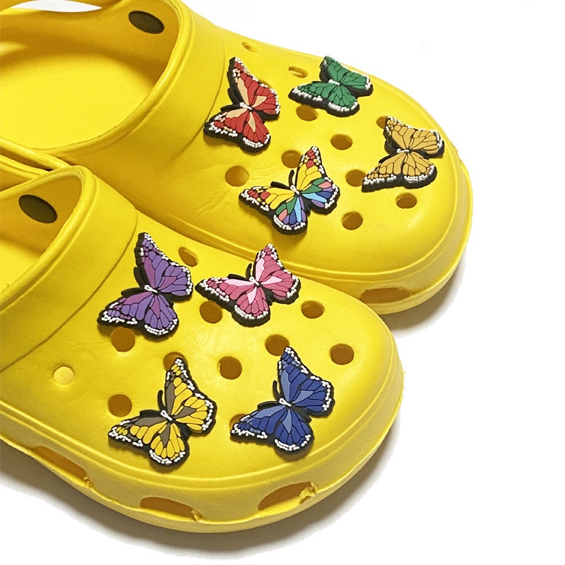 Set 8 Phụ Kiện Trang Trí Đế Giày Bằng Cao Su PVC Mềm Hình Đôi Giày Jibbitz