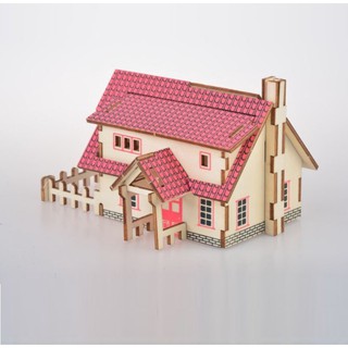 Mô hình lắp ráp gỗ 3D Laze nhà Ranch