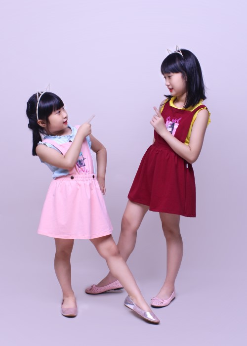 Chân váy yếm thun thời trang Jadiny cho bé bé gái màu hồng