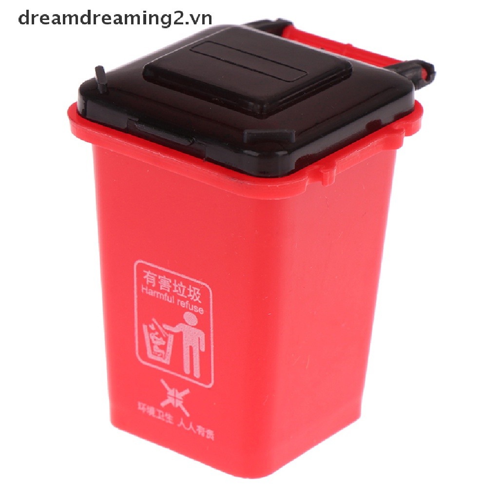 Thùng rác mini tỉ lệ 1:12 xinh xắn dành cho trang trí nhà búp bê