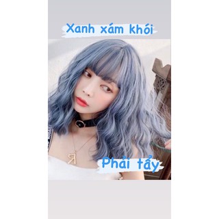 [PHẢI TẨY] Thuốc nhuộm tóc màu XANH XÁM KHÓI kèm trợ oxy