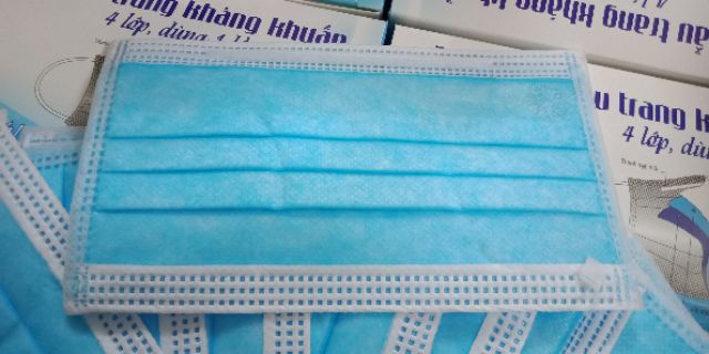 KHẨU TRANG Y TẾ VIỆT ĐUC 4 lớp 1 lớp giấy kháng khuẩn