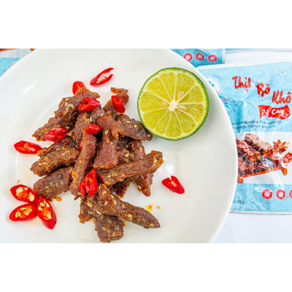 Thịt bò khô vị tê cay Hoàng Nam Food Combo 5 gói 12gram