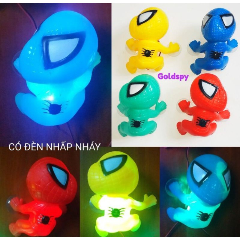 CON NGƯỜI NHỆN BÁM ĐUÔI XE MÁY ÔTÔ SIÊU ĐẸP CÓ ĐÈN LED NHẤP NHÁY