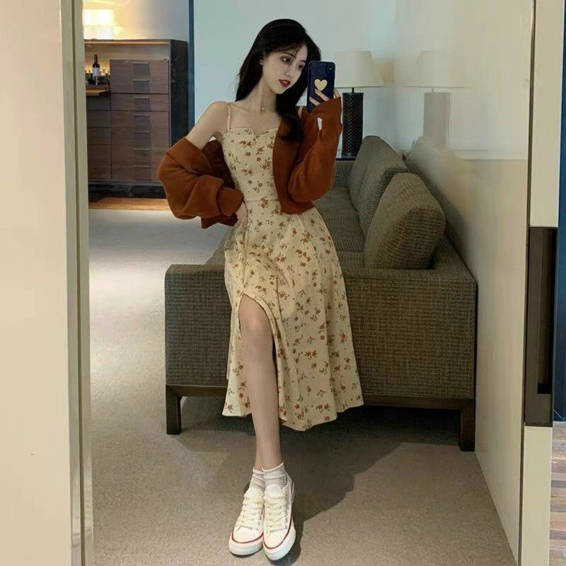 SET ĐẦM 2S HOA KÈM ÁO KHOÁC