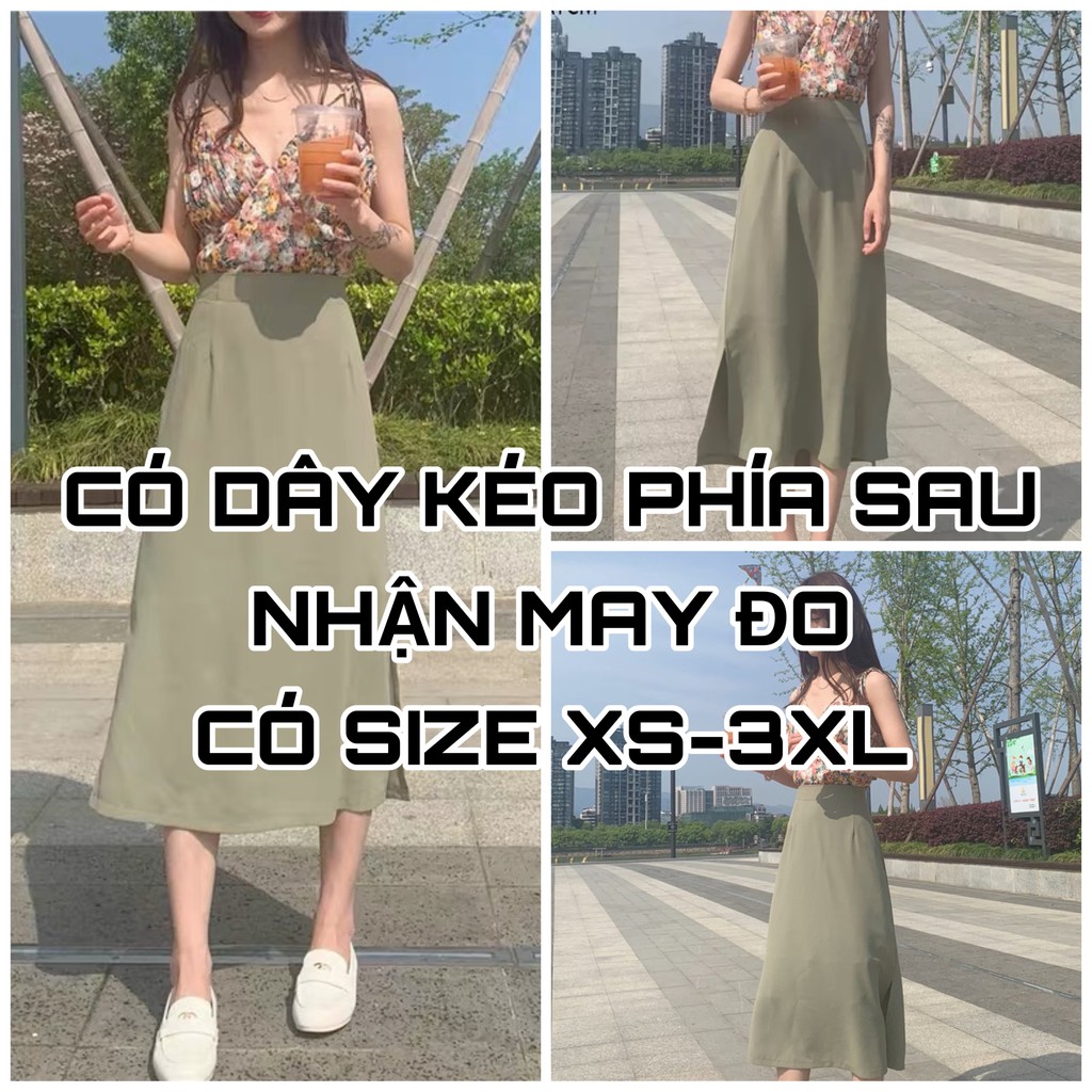 (CÓ SẴN-CÓ CLIP/ẢNH THẬT-NHẬN MAY ĐO) CHÂN VÁY MIDI DÁNG RŨ CÓ SIZE | BigBuy360 - bigbuy360.vn