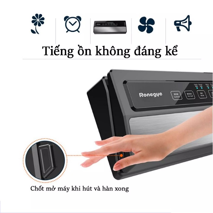 ((TẶNG KÈM TÚI HÚT) Máy Hút Chân Không , Máy Hàn Miệng Túi Tự Động RONEGYE , Loại Xịn Hút Mạnh , Hút Nhiều Túi Cùng Lúc