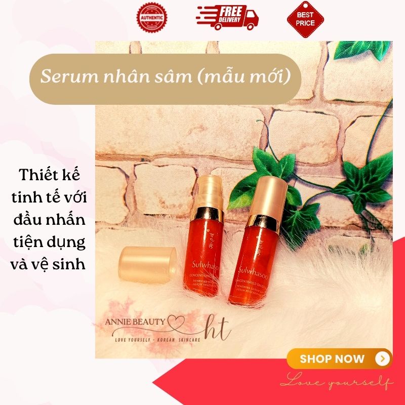 Serum nhân sâm SULWHASOO CONCENTRATED GINGSENG RENEWING SERUM 5ML, tinh chất dưỡng trẻ hóa da mạnh mẽ, giúp da săn chắc
