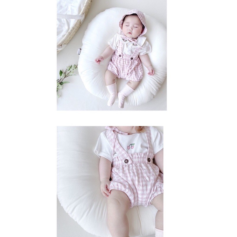 Yếm Chéo Kẻ Caro  Minky Mom Cho Bé Yêu