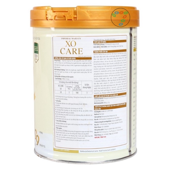 Sữa XO Care 800g. Giúp phục hồi sức khoẻ hiệu quả. Nhập khẩu Hàn Quốc