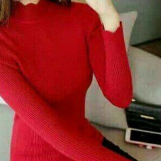 Áo tay dài cổ lọ. Chất liệu thun gân