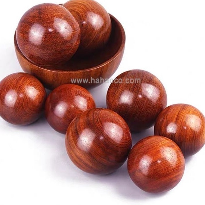 Combo 2 quả gỗ tròn gỗ Hương đỏ 6cm