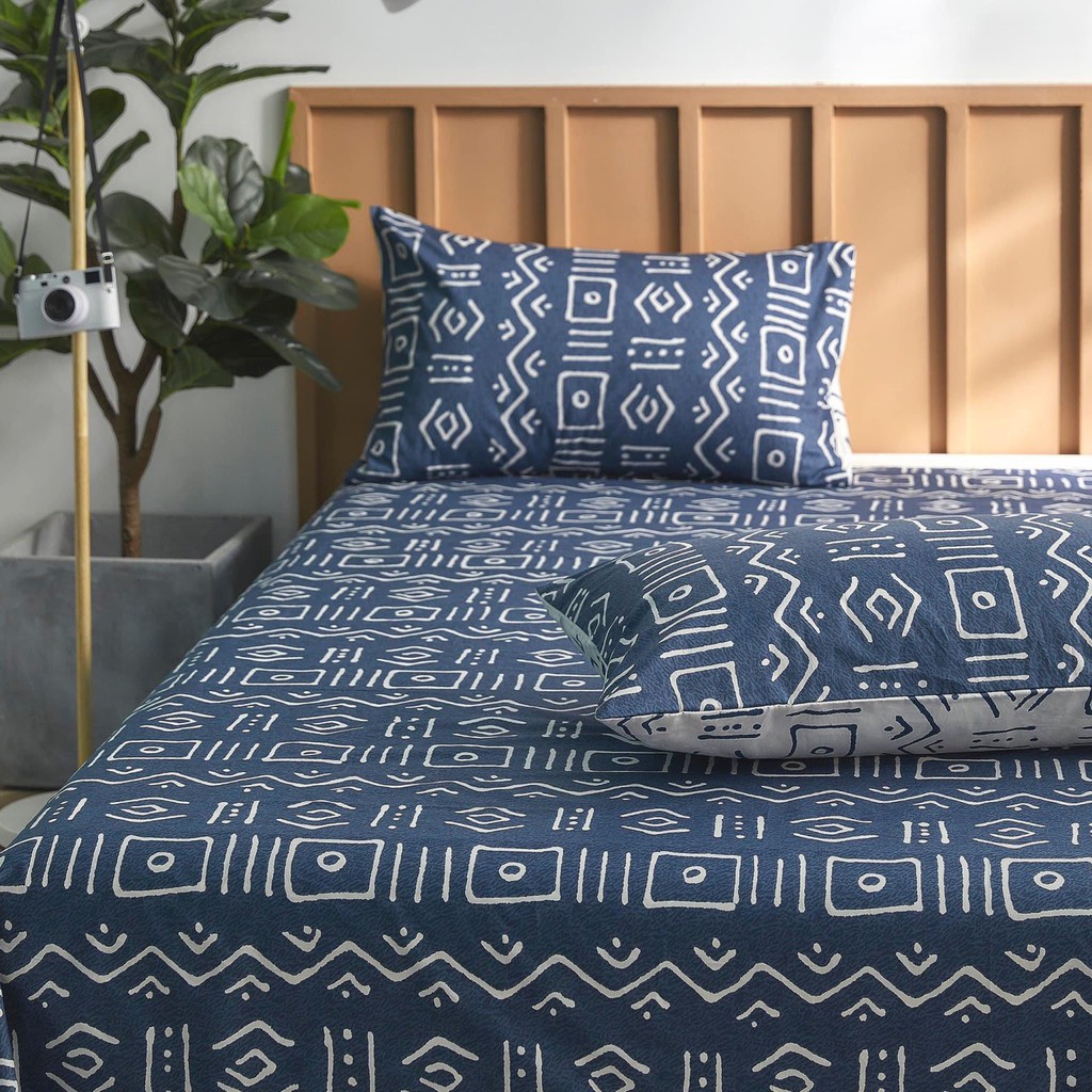 Bộ ga gối cotton chuẩn không pha Lidaco chất liệu chuẩn cotton không pha trộn  mềm mát xóa tan nắng hè