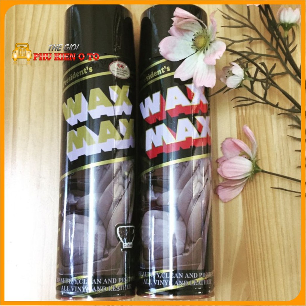 Xịt bóng nội thất ô tô và các loại da Wax Max 500ml, làm mới nội thất đồ da, gỗ, cao su, nhựa ô tô nhà cửa