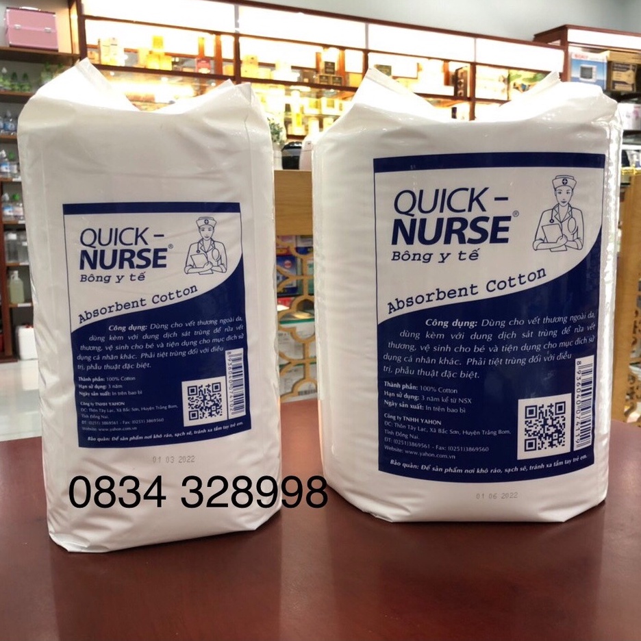 Bông Y Tế (Bông Gòn) Quick Nurse 500G; 1Kg