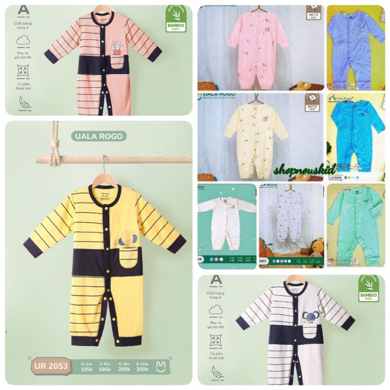(UALA)Body dài tay pettit và modal ( không tất)từ 0m đến 12m