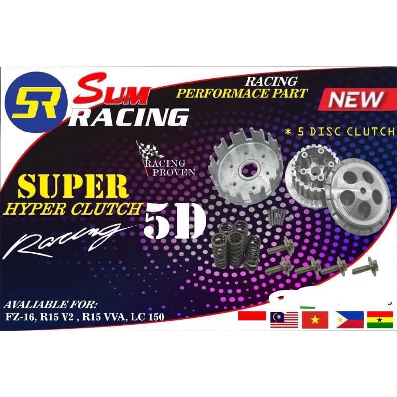 Chuồng heo 5 lá bố / đế nhôm nồi 5 lò xo ex135 - ex150 / 155 sumracing