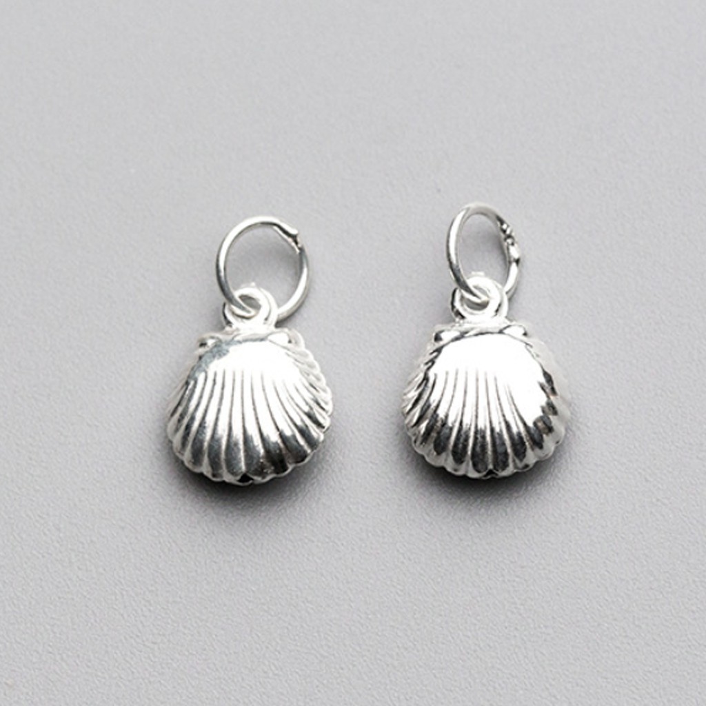 Charm bạc sò biển mặt treo