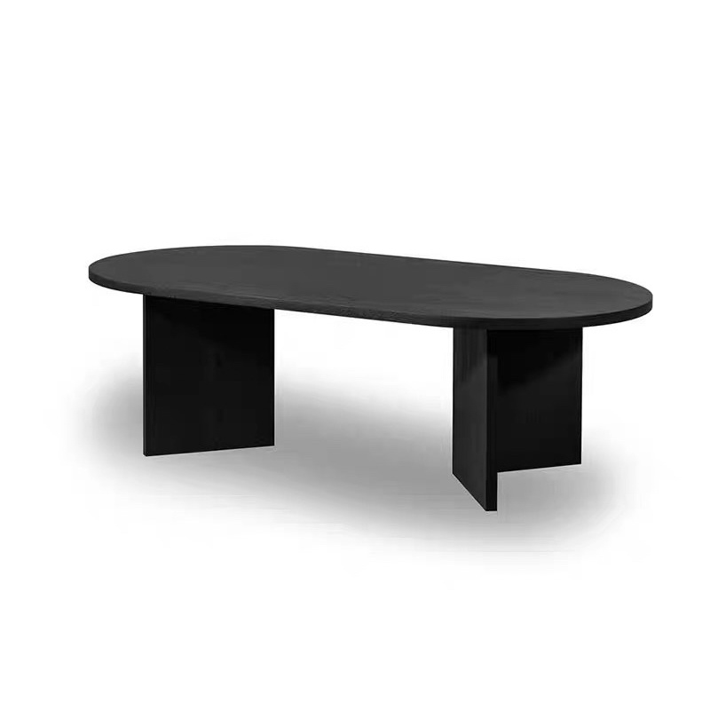 Bàn oval vân gỗ 100x50x45 #bànsofa