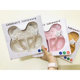 Khay ăn dặm, muỗng, dĩa lúa mạch 3 món cho bé Khay ăn dặm BLW cho bé ăn dặm