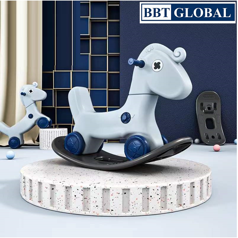 Xe đẩy, Chòi chân kết hợp Bập bênh cho bé 8 trong 1 BBT Global RK-514B có sẵn bàn Lego, gấu phát nhạc Bảo hành 6 thán