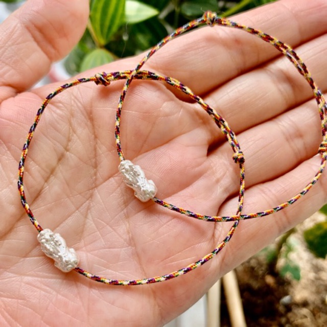 Charm bạc 3D tỳ hưu ❤️ mix dây chỉ may mắn 💎