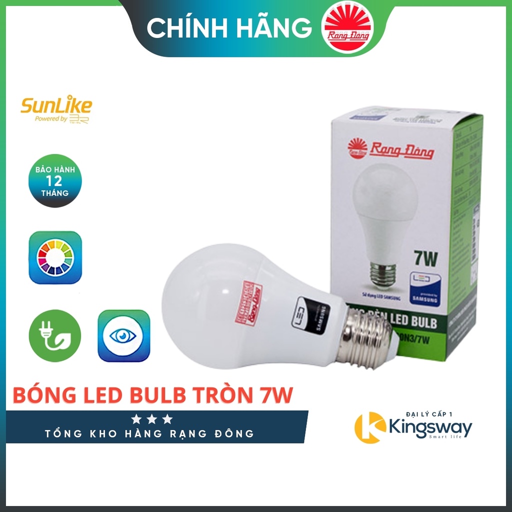 Bóng đèn LED Bulb Rạng Đông Đui Xoáy E27, Công Suất 3w- 5w- 7w- 9w, Chip Led SS