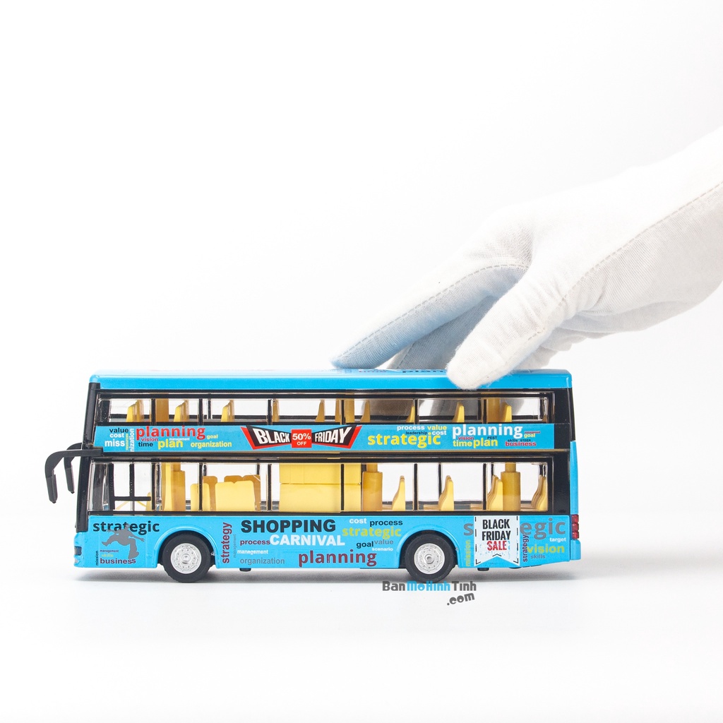 Mô hình xe buýt đồ chơi 2 tầng 1:36 Ty model