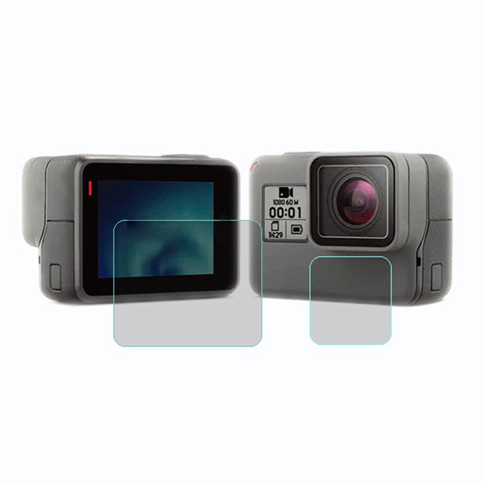 Set kính cường lực bảo vệ màn hình LCD + ống kính cho Gopro Hero 7 6 5 Go Pro (có bán lẻ)