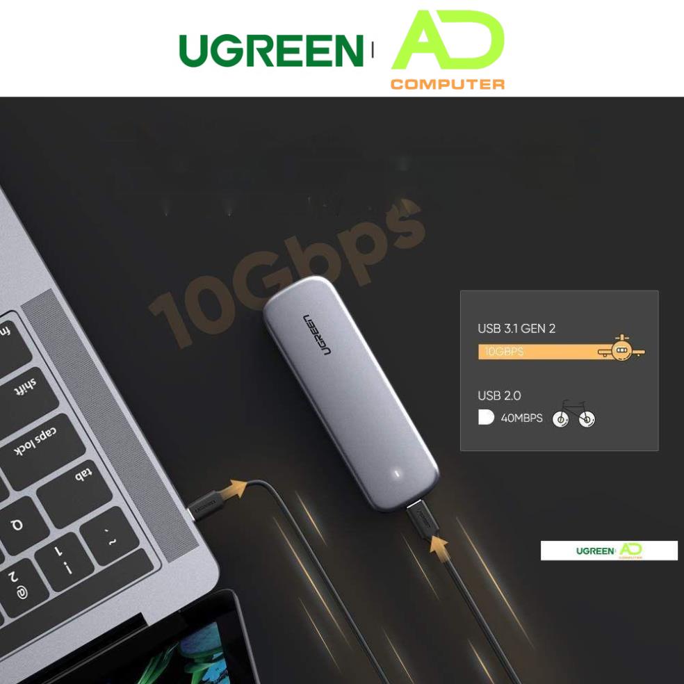 Thiết bị đựng ổ cứng UGREEN CM238 tương thích M2 SATA NGFF/NVME B-Key / M-Key và M+B Key 2280/2260/2242/2230