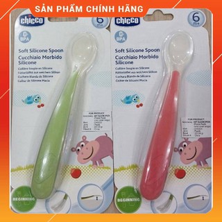 CHINH HANG - Thìa ăn dặm silicon Chicco cho bé 6m+