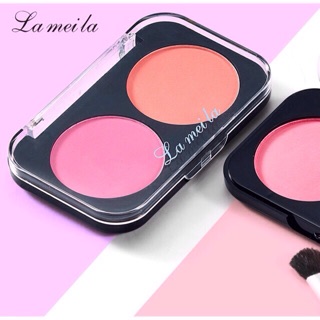 Phấn má hồng 2 ô LameiLa (tặng kèm cọ)