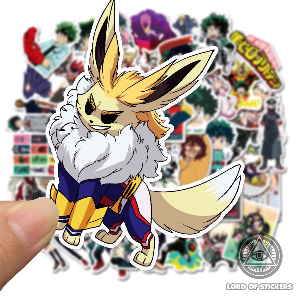Set 50 Miếng Dán My Hero Academia Sticker Phim Hoạt Hình Anime Manga Chống Nước Trang Trí Mũ Bảo Hiểm, Ván Trượt, Laptop