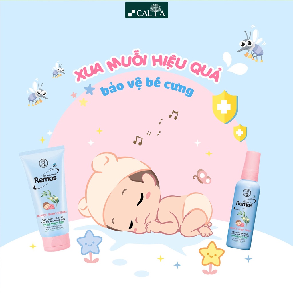 Chống Muỗi Remos Cho Người Lớn Và Trẻ Em, Hương Thơm Dịu Nhẹ, Xua Đuổi Muỗi Và Côn Trùng, Không Nhờn Rít