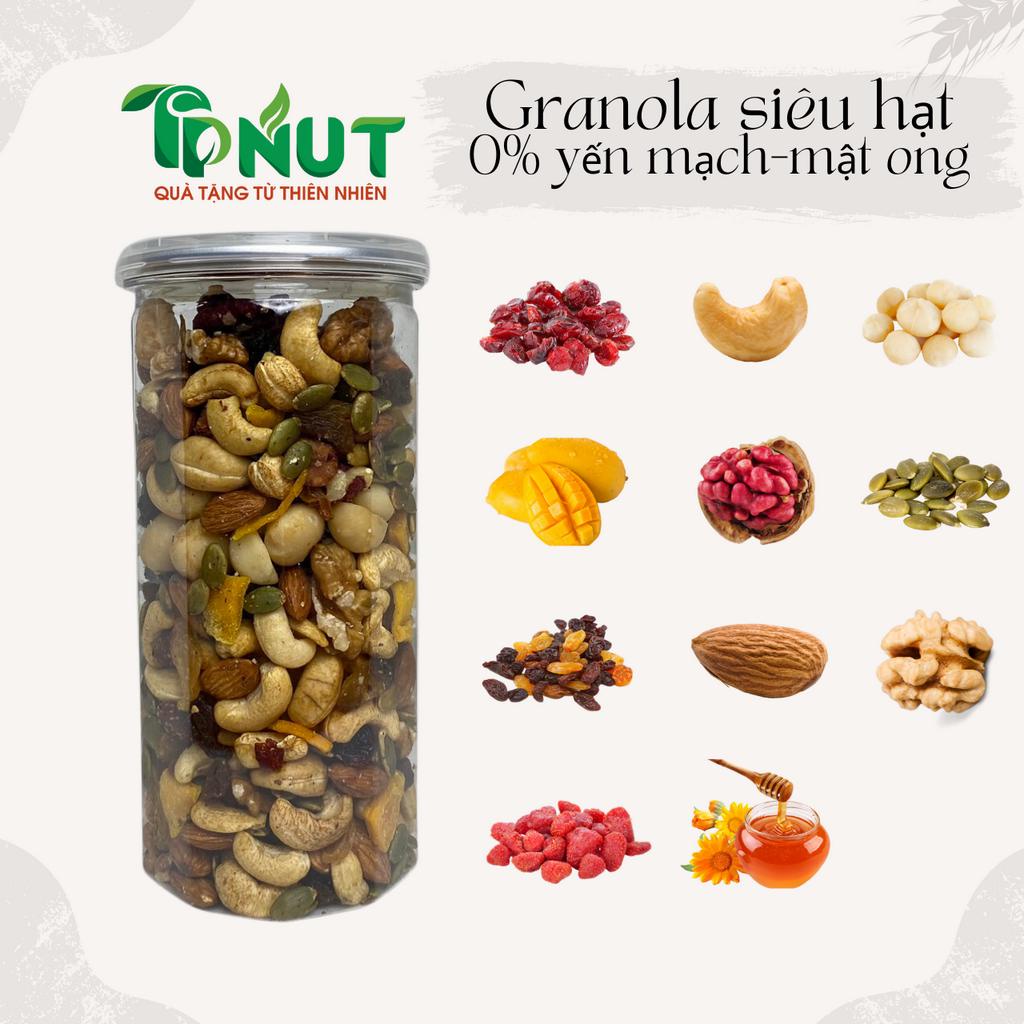 500gram Granola siêu hạt TPNut (có loại không yến mạch) - Ăn kiêng không đường